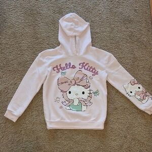Hello Kitty Light Pink Cotton Blend Hoody Sweatshirt